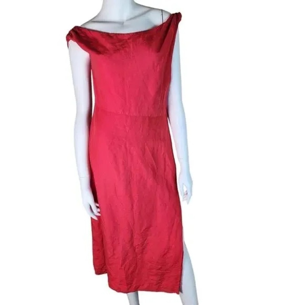 Anthropologie Red Sweetheart Linen Dress NWT Size XS Valentines Date